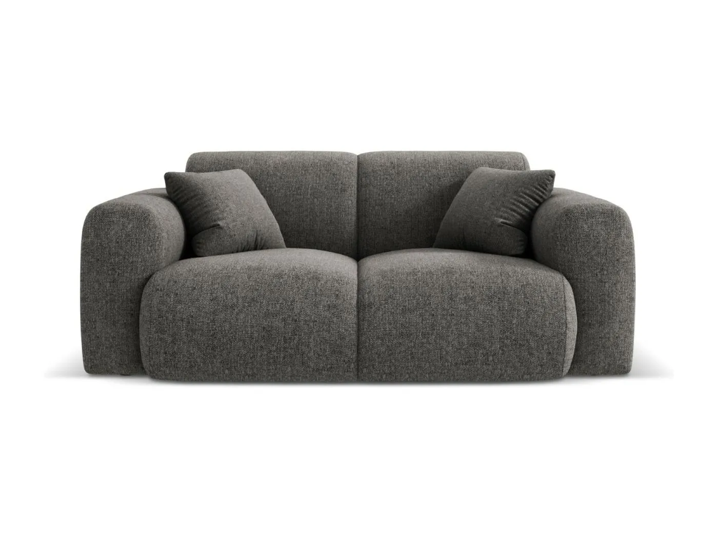 Cosmopolitan Design - 2-Sitzer Sofa "Nolio" aus Chenille-Stoff grau - 170x95x72cm