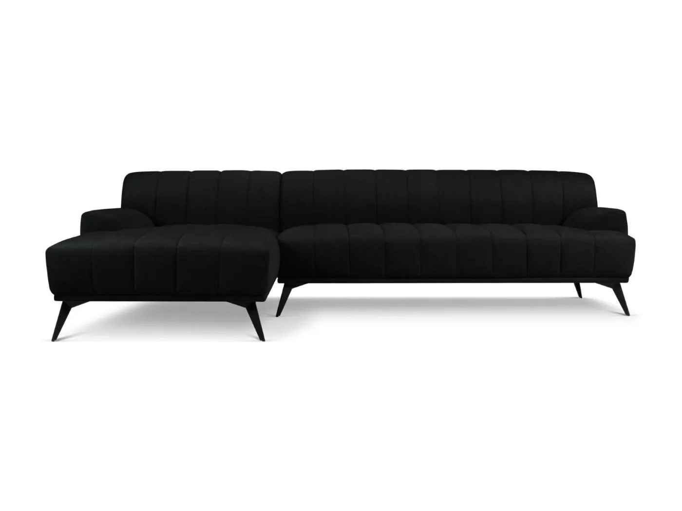 CXL by Christian Lacroix - 5-Sitzer Ecksofa links "Rita" Sitzer aus Samt schwarz - 289x185x77cm