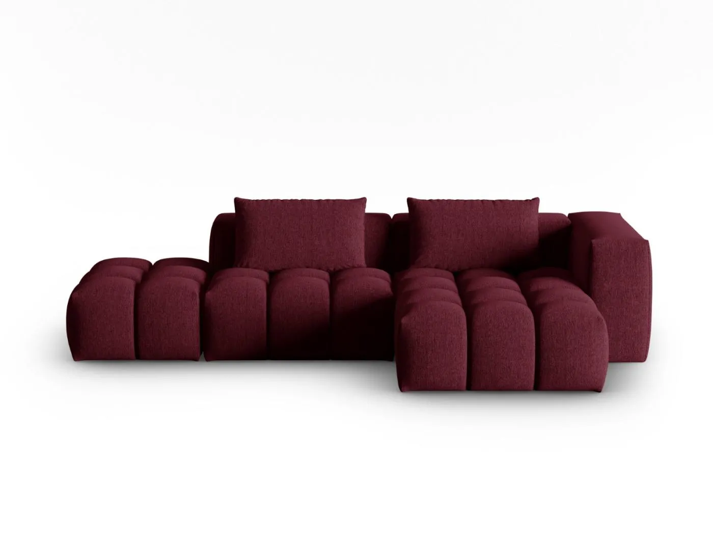 CXL by Christian Lacroix - 4-Sitzer modulares Ecksofa rechts "Lorella" Sitzer aus strukturiertem Stoff burgundfarben - 265x145x70cm