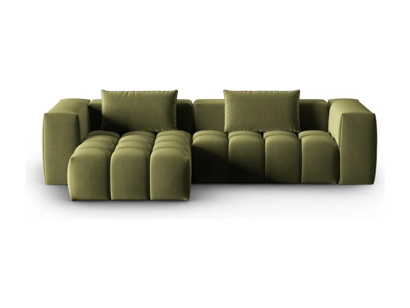 CXL by Christian Lacroix - 3-Sitzer modulares Ecksofa links "Lorella" Sitzer aus Samt hellgrün - 260x145x70cm