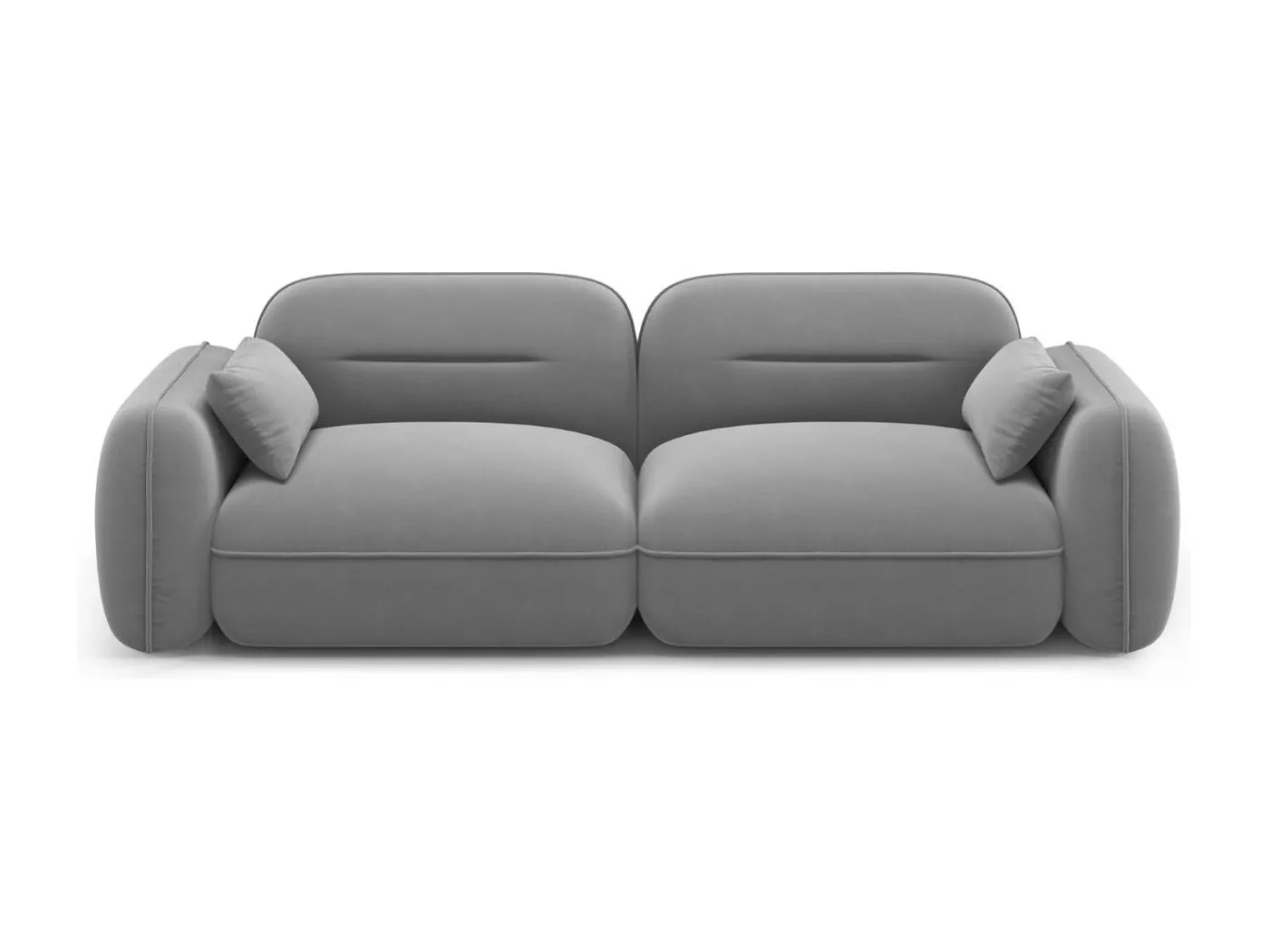 Cosmopolitan Design - 3-Sitzer modulares Sofa "Sydney" aus Samt hellgrau - 230x90x70cm
