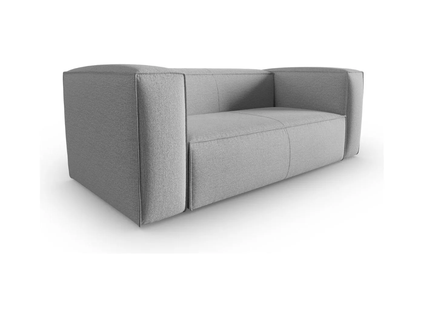 Cosmopolitan Design - 2-Sitzer Sofa "Mackay" aus strukturiertem Samt grau - 150x94x73cm