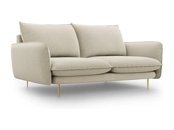 Cosmopolitan Design - 2-Sitzer Sofa "Vienna" aus strukturiertem Stoff beige - 160x92x95cm