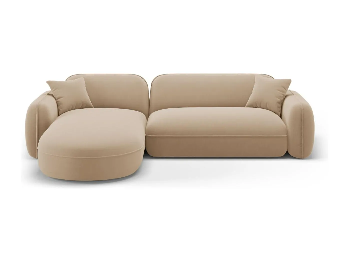 CXL by Christian Lacroix - 4-Sitzer modulares Ecksofa links "Lucien" Sitzer aus Samt sand - 275x165x70cm