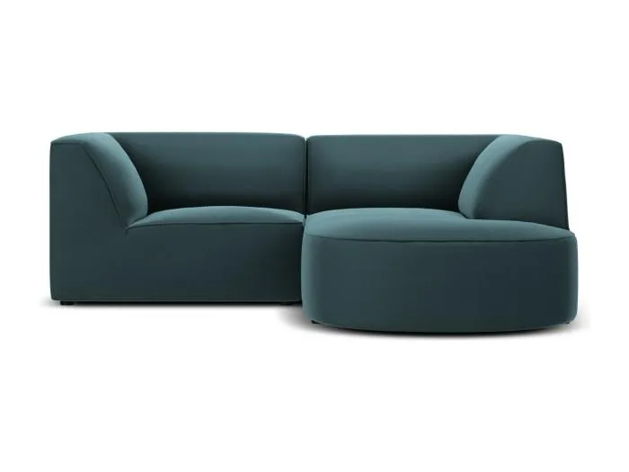 CXL by Christian Lacroix - 3-Sitzer Ecksofa rechts "Charles" Sitzer aus Samt blau - 186x180x69cm