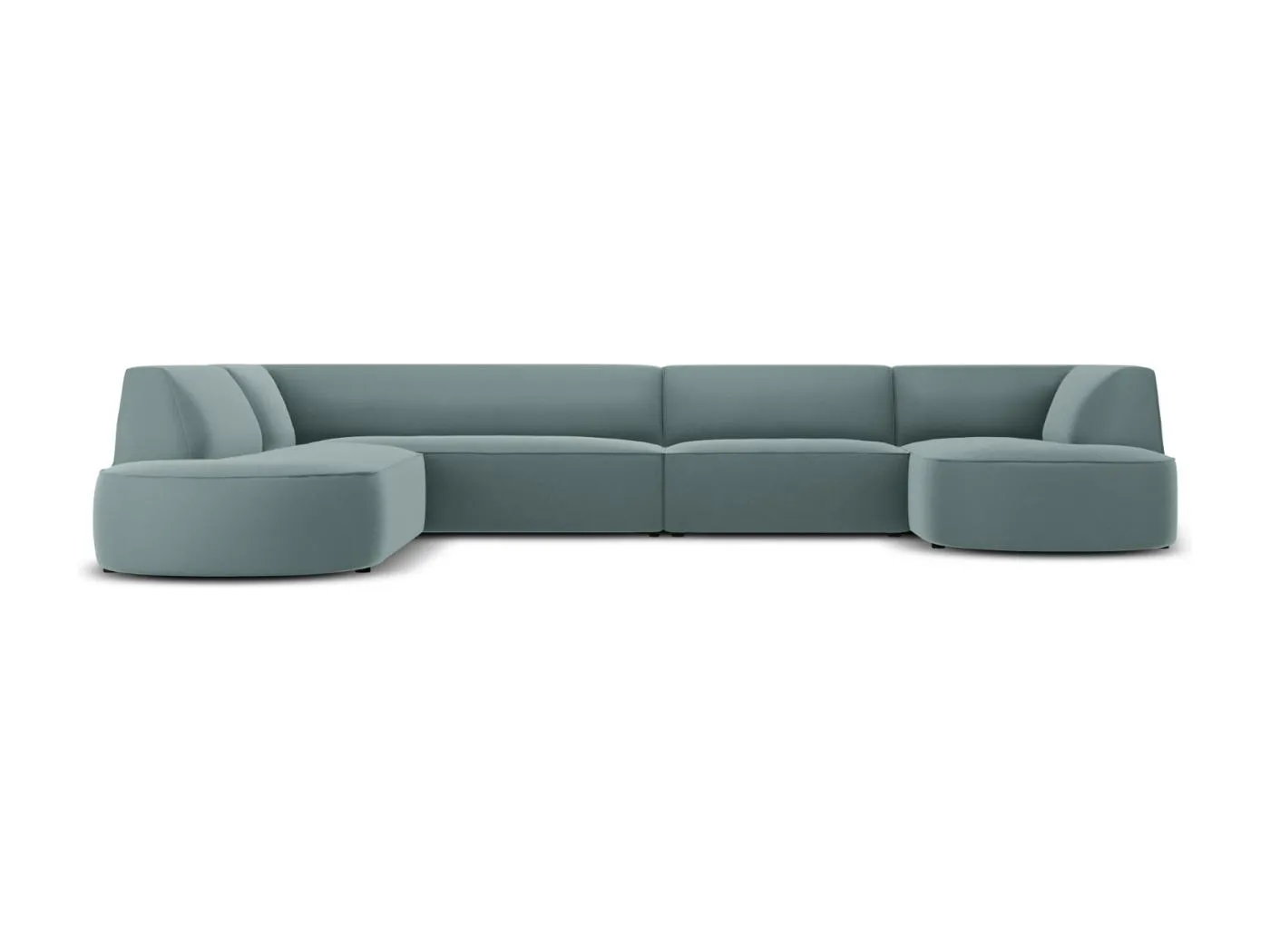 CXL by Christian Lacroix - 7-Sitzer Panoramasofa links "Charles" Sitzer aus Samt minze - 366x273x69cm