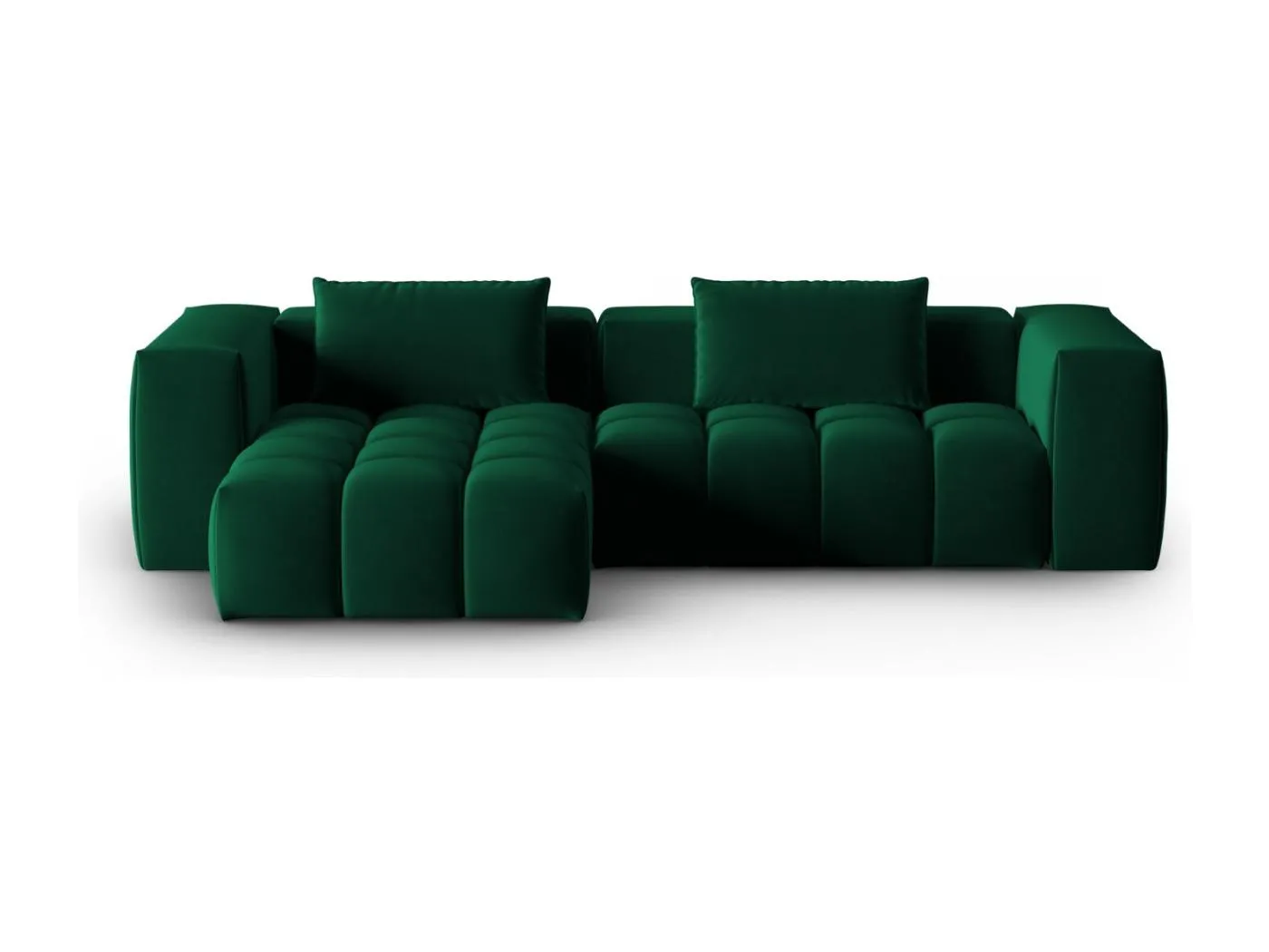 CXL by Christian Lacroix - 3-Sitzer modulares Ecksofa links "Lorella" Sitzer aus Samt flaschengrün - 260x145x70cm