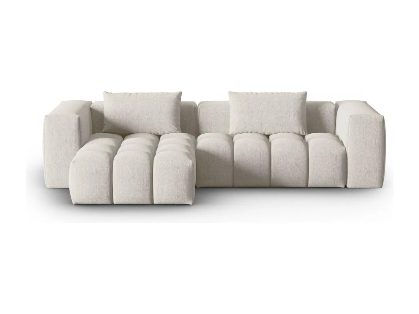 CXL by Christian Lacroix - 3-Sitzer modulares Ecksofa links "Lorella" Sitzer aus strukturiertem Stoff beige - 260x145x70cm