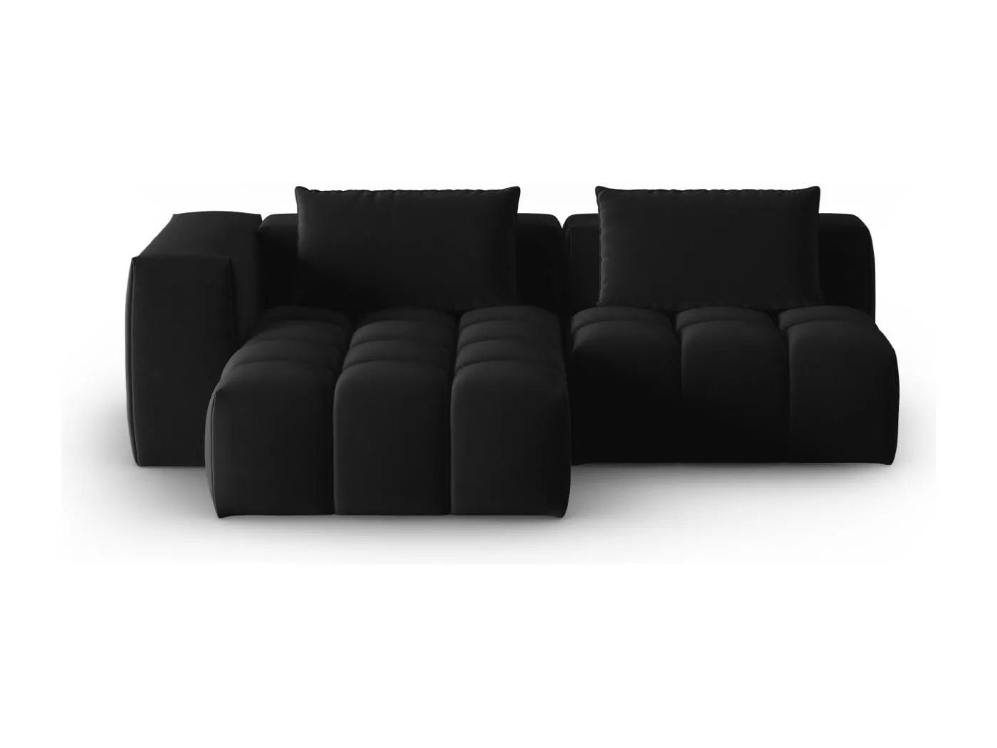 CXL by Christian Lacroix - 3-Sitzer modulares Ecksofa links "Lorella" Sitzer aus Samt schwarz - 205x145x70cm