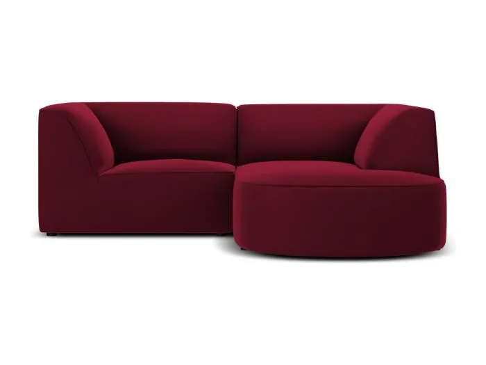 CXL by Christian Lacroix - 3-Sitzer Ecksofa rechts "Charles" Sitzer aus Samt rot - 186x180x69cm