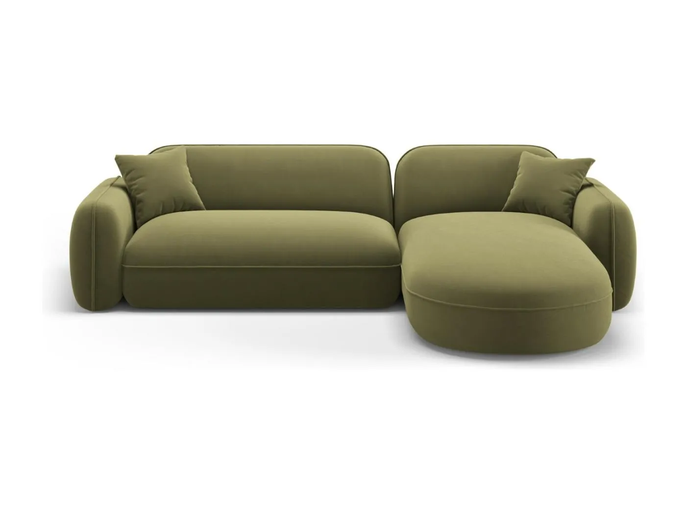CXL by Christian Lacroix - 4-Sitzer modulares Ecksofa rechts "Lucien" Sitzer aus Samt hellgrün - 275x165x70cm