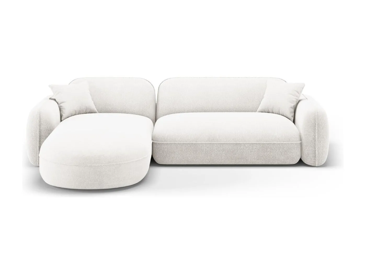 CXL by Christian Lacroix - 4-Sitzer modulares Ecksofa links "Lucien" Sitzer aus Samt elfenbein - 275x165x70cm