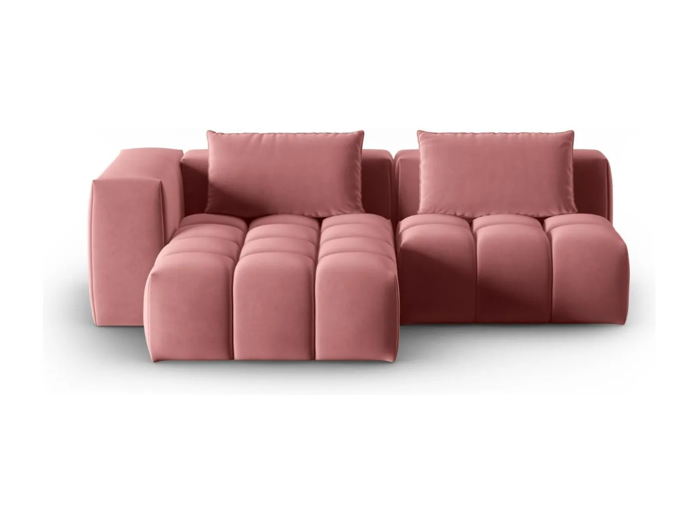 CXL by Christian Lacroix - 3-Sitzer modulares Ecksofa links "Lorella" Sitzer aus Samt lachs - 205x145x70cm
