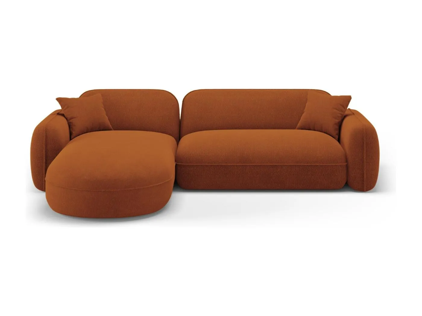 CXL by Christian Lacroix - 4-Sitzer modulares Ecksofa links "Lucien" Sitzer aus Samt terrakotta - 275x165x70cm