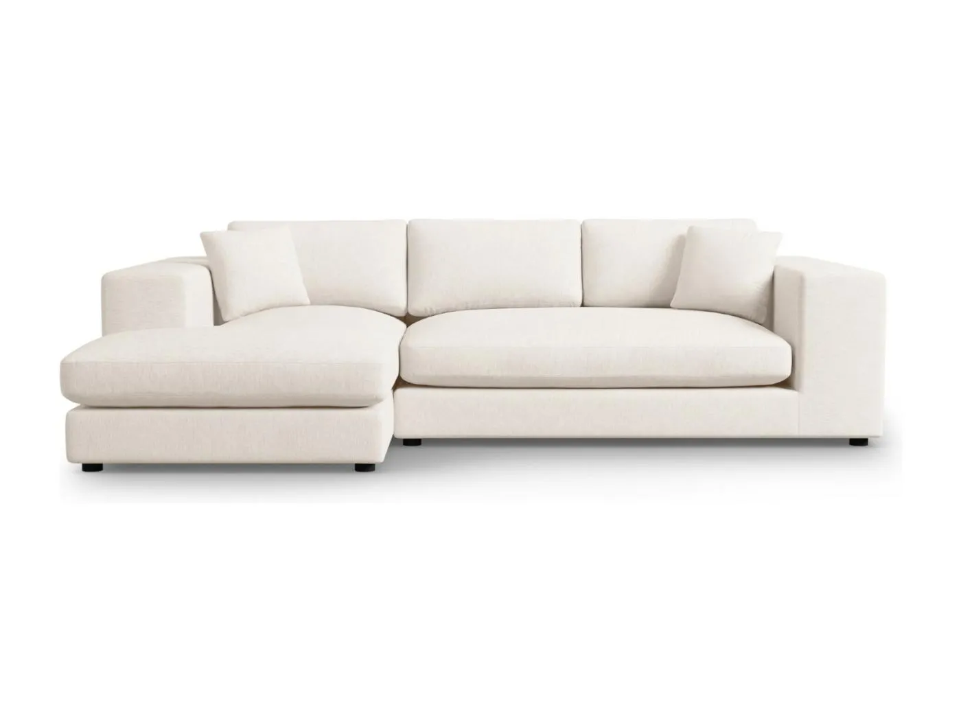 CXL by Christian Lacroix - 5-Sitzer Ecksofa links "Tendance" Sitzer aus strukturiertem Stoff weiß - 282x174x72cm
