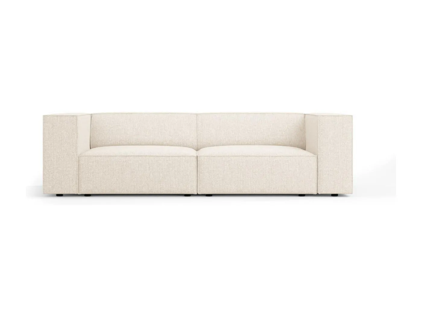 Cosmopolitan Design - 3-Sitzer Sofa "Arendal" aus Chenille-Stoff leichtes beige - 204x102x70cm