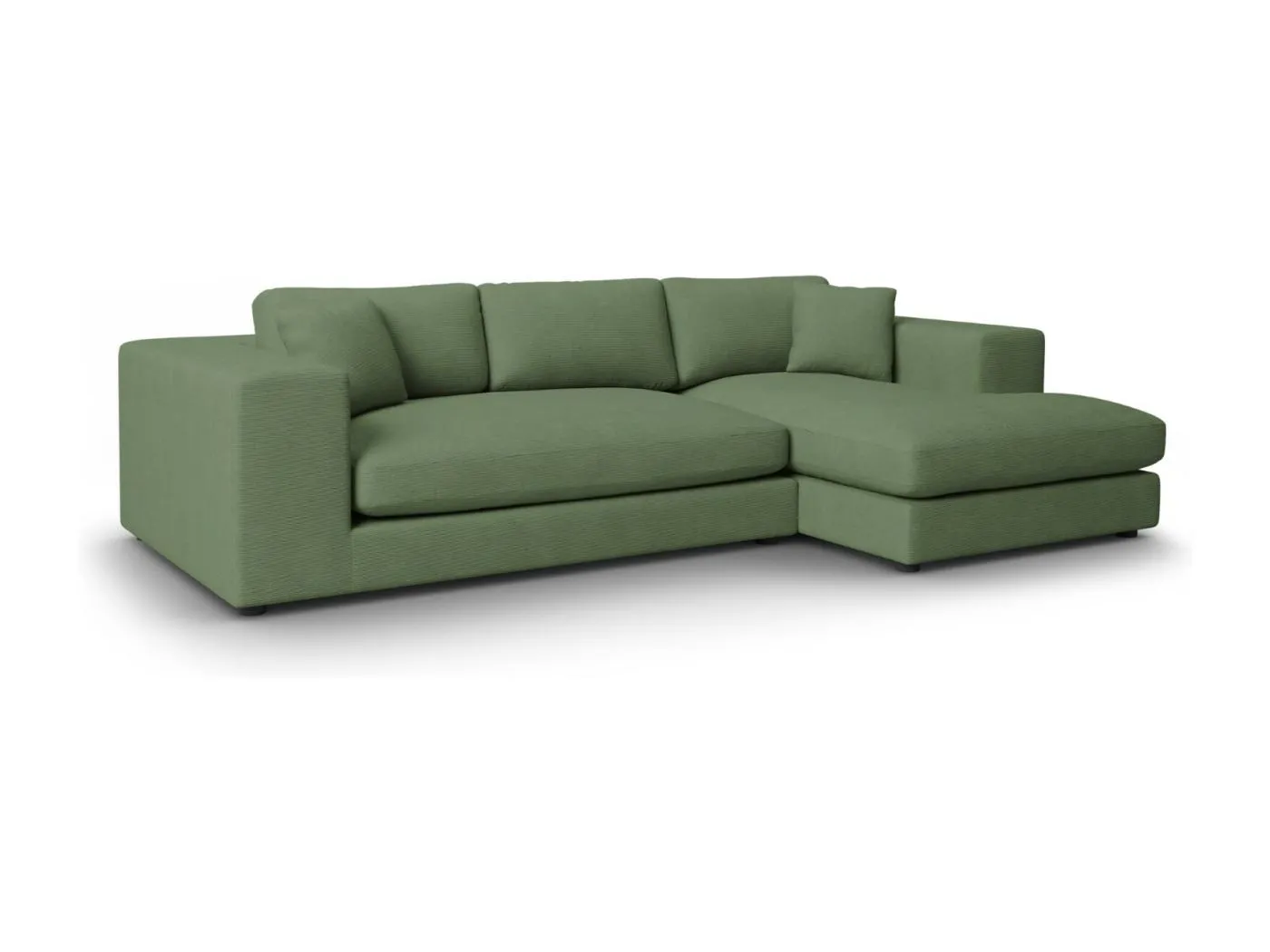 CXL by Christian Lacroix - 5-Sitzer Ecksofa rechts "Tendance" Sitzer aus Cord grün - 282x174x72cm