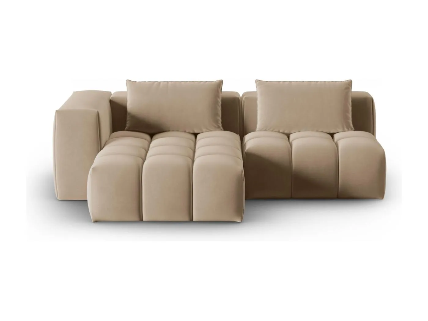 CXL by Christian Lacroix - 3-Sitzer modulares Ecksofa links "Lorella" Sitzer aus Samt sand - 205x145x70cm