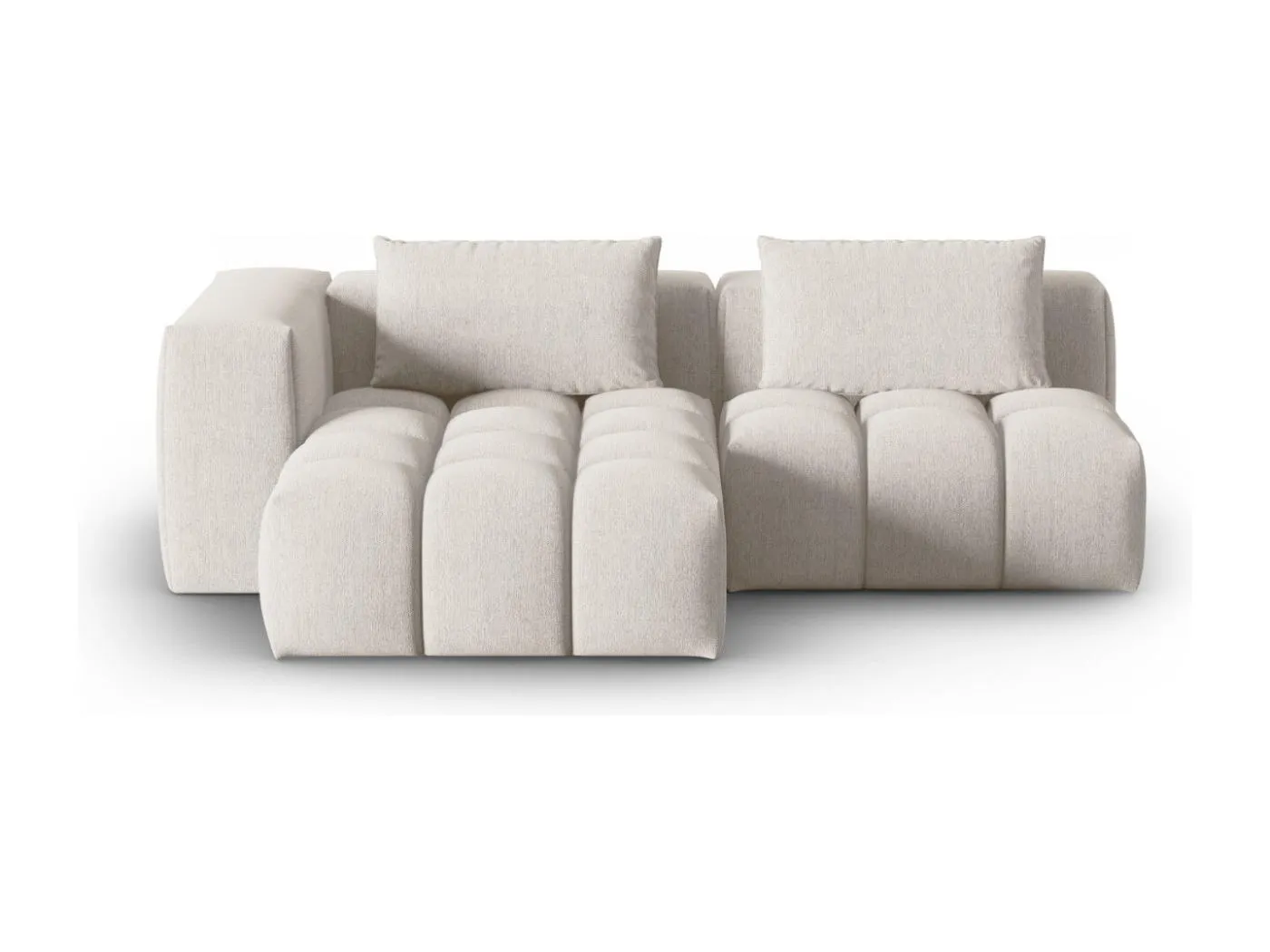 CXL by Christian Lacroix - 3-Sitzer modulares Ecksofa links "Lorella" Sitzer aus strukturiertem Stoff beige - 205x145x70cm