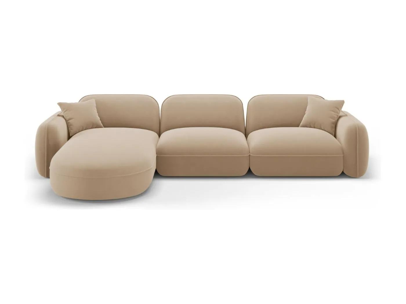 CXL by Christian Lacroix - 4-Sitzer modulares Ecksofa links "Lucien" Sitzer aus Samt sand - 320x165x70cm