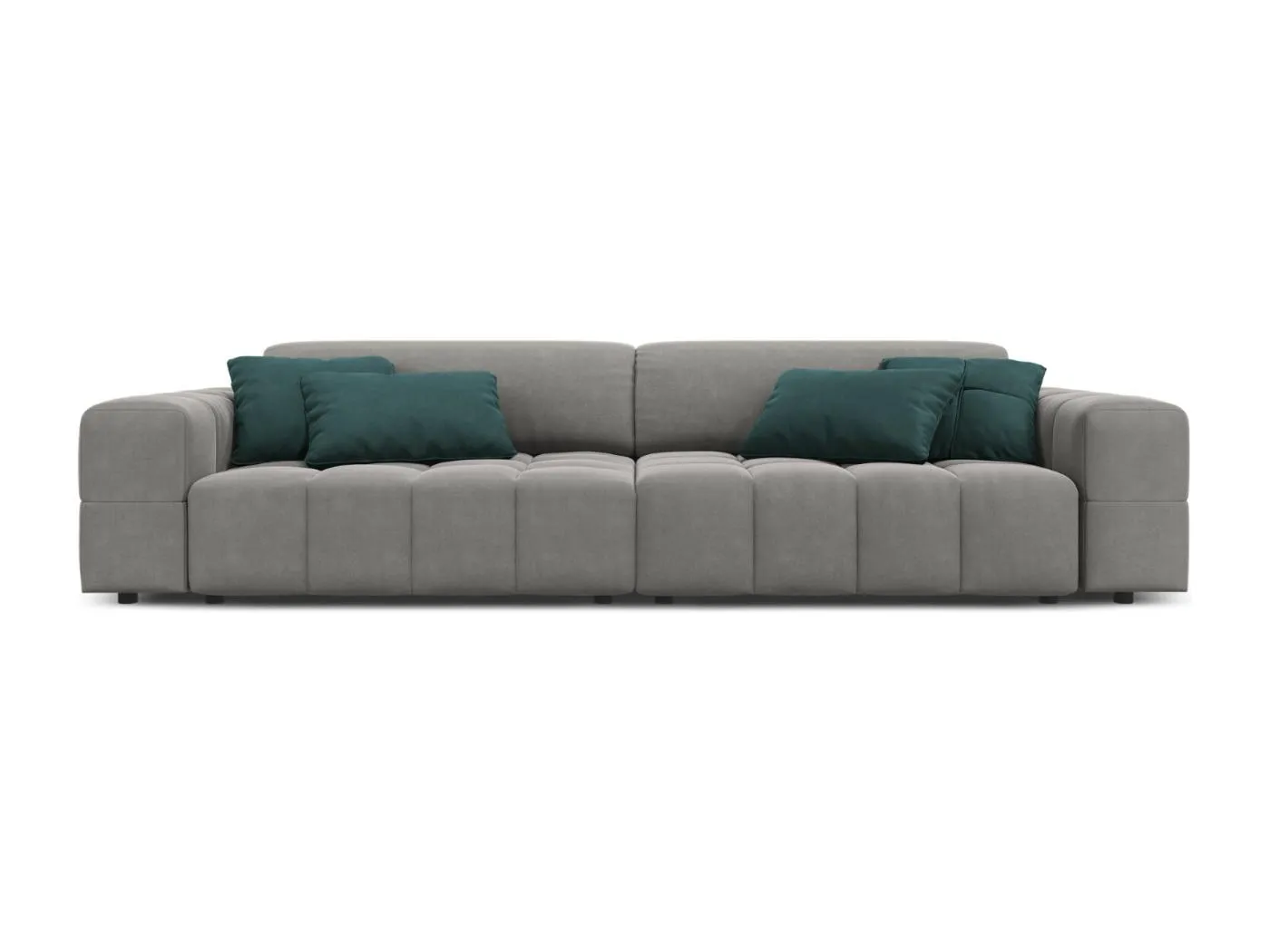 CXL by Christian Lacroix - 4-Sitzer Sofa "Luc" Sitzer aus Samt hellgrau - 244x102x70cm