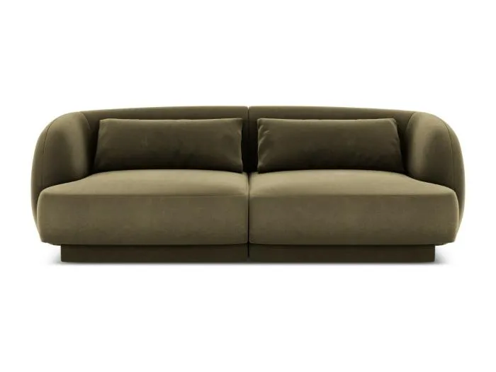 Cosmopolitan Design - 2-Sitzer Sofa "Tulum" aus Samt grün - 180x90x70cm