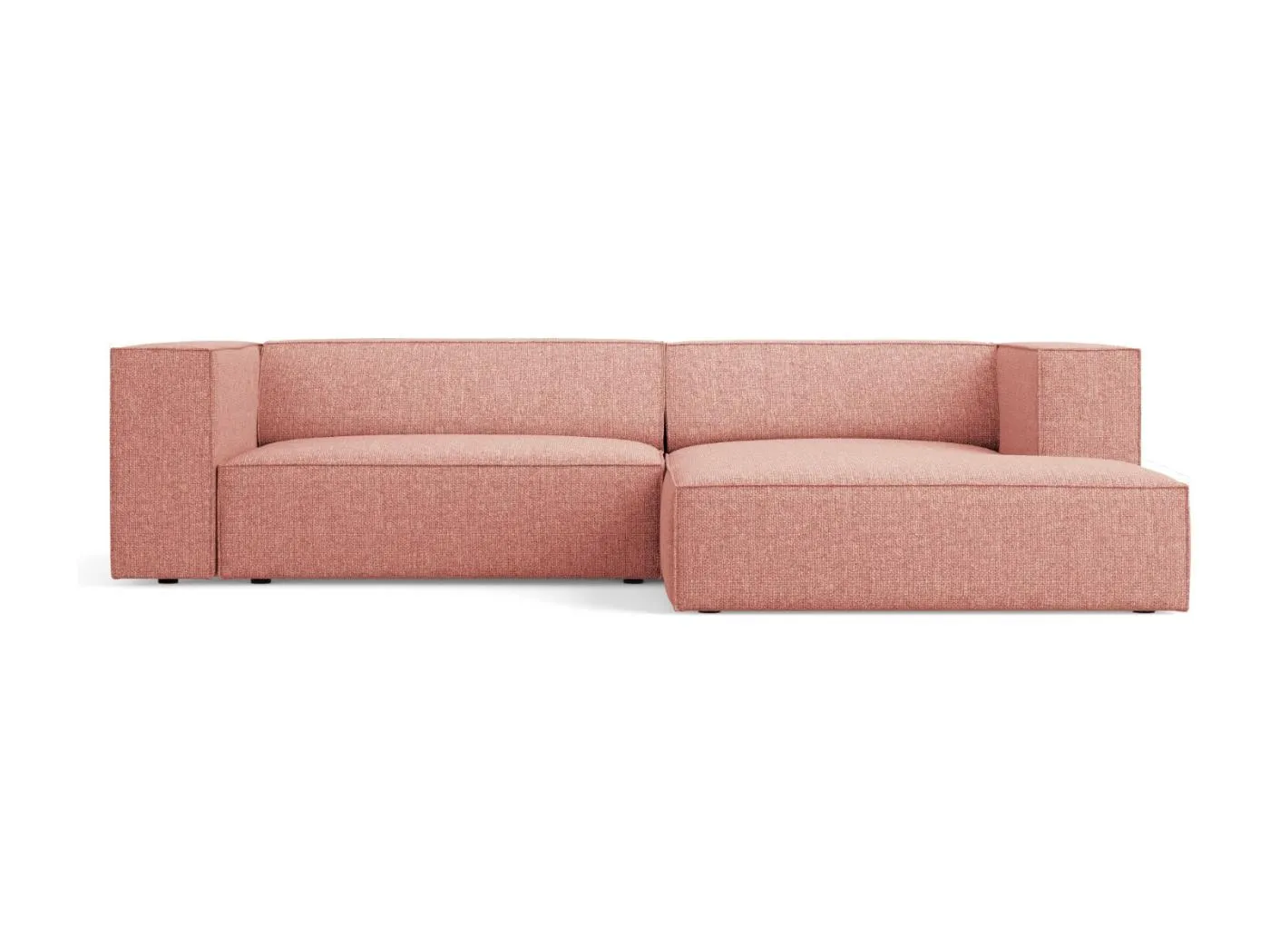 Cosmopolitan Design - 3-Sitzer Ecksofa rechts "Arendal" aus Chenille-Stoff rosa - 224x166x70cm