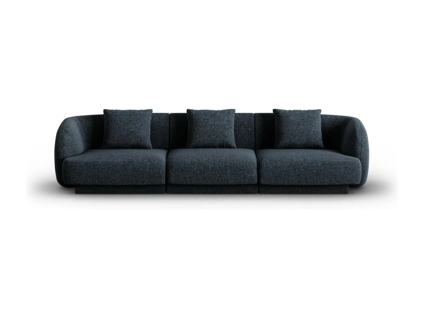 Cosmopolitan Design - 3-Sitzer Sofa "Tulum" aus Chenille-Stoff königsblau - 255x90x70cm