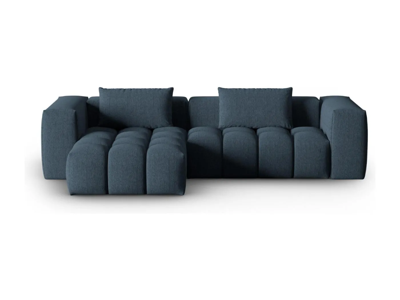 CXL by Christian Lacroix - 3-Sitzer modulares Ecksofa links "Lorella" Sitzer aus strukturiertem Stoff dunkelblau - 260x145x70cm