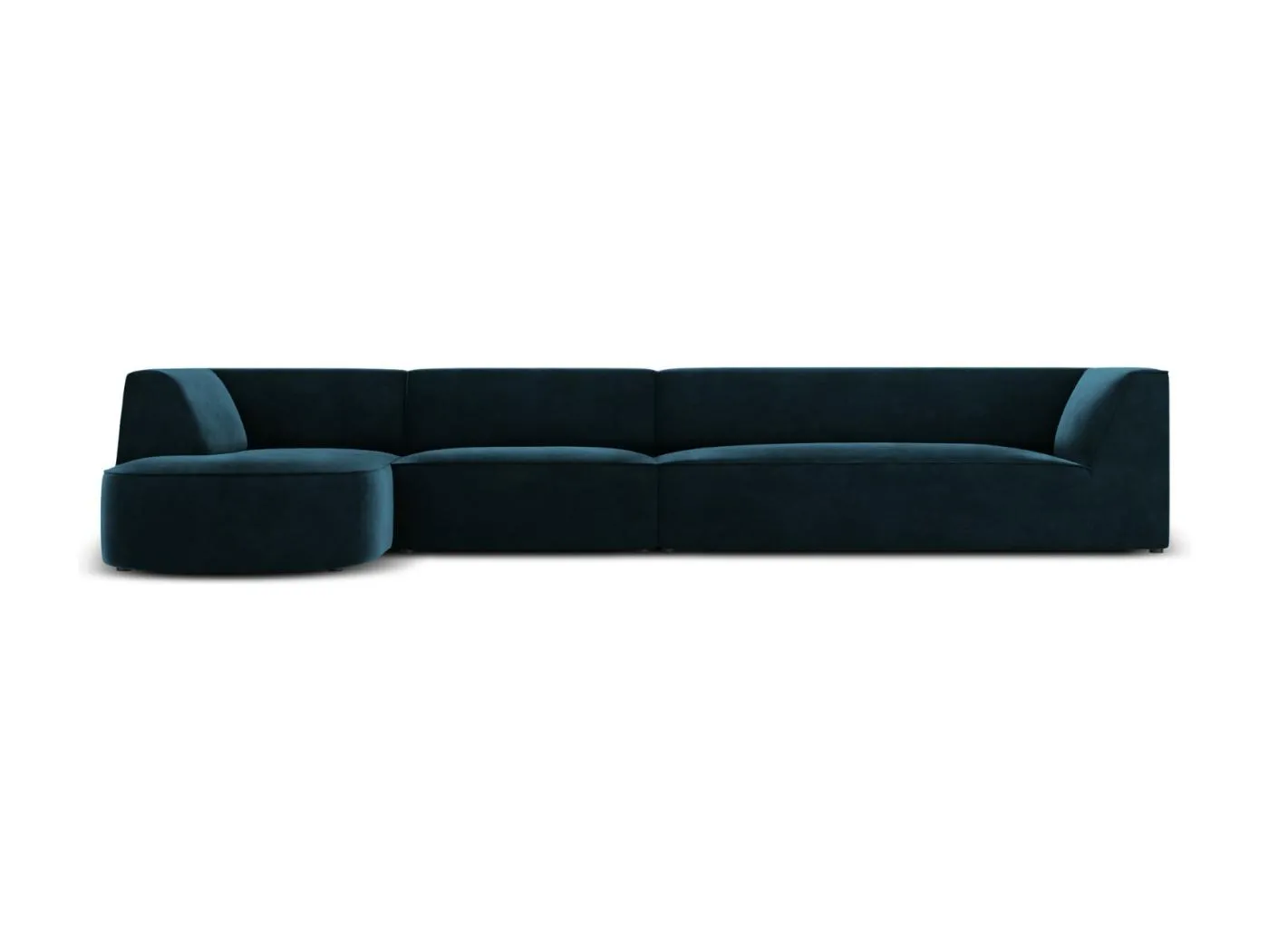 CXL by Christian Lacroix - 5-Sitzer Ecksofa links "Charles" Sitzer aus Samt petrol - 366x180x69cm