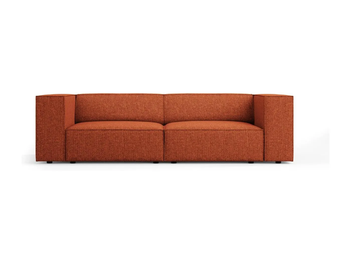 Cosmopolitan Design - 3-Sitzer Sofa "Arendal" aus Chenille-Stoff terrakotta - 204x102x70cm