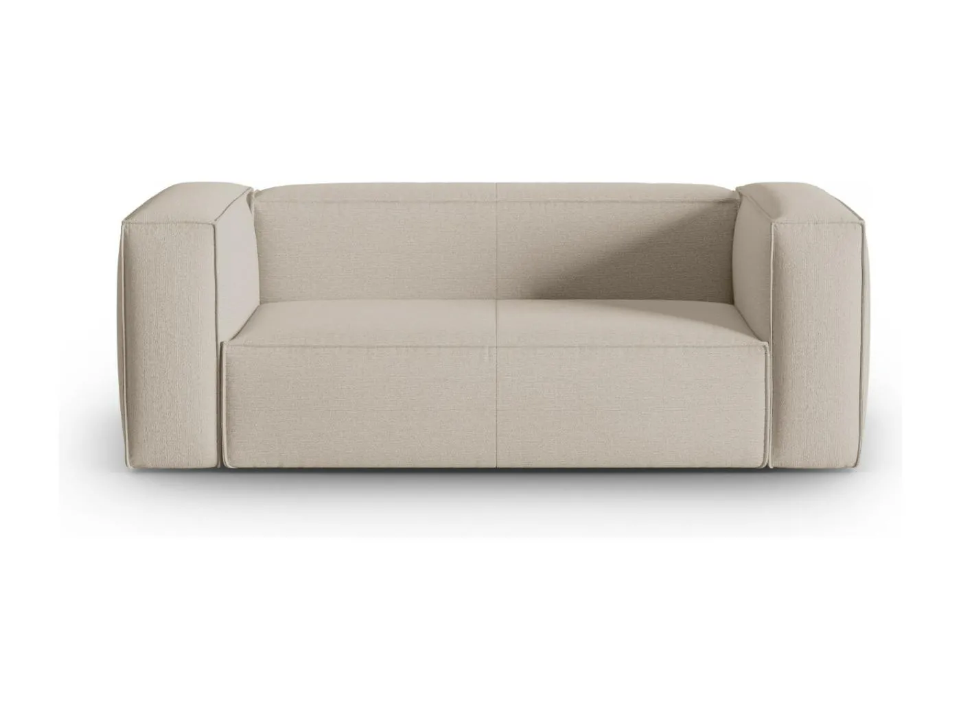 Cosmopolitan Design - 2-Sitzer Sofa "Mackay" aus strukturiertem Samt beige - 150x94x73cm