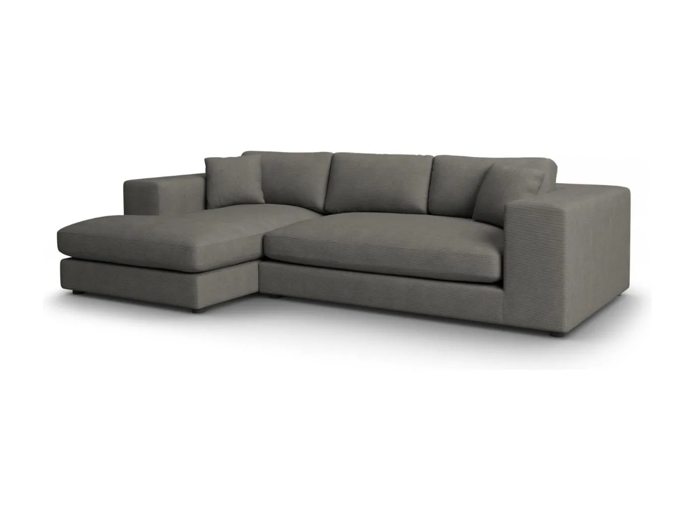 CXL by Christian Lacroix - 5-Sitzer Ecksofa links "Tendance" Sitzer aus Cord dunkelgrau - 282x174x72cm