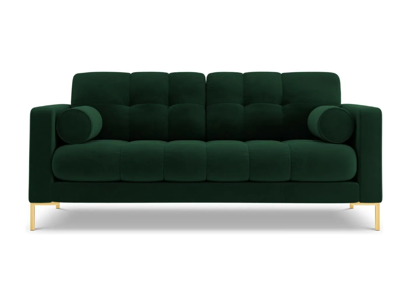 Cosmopolitan Design - 2-Sitzer Sofa "Bali" aus Samt flaschengrün - 152x92x75cm