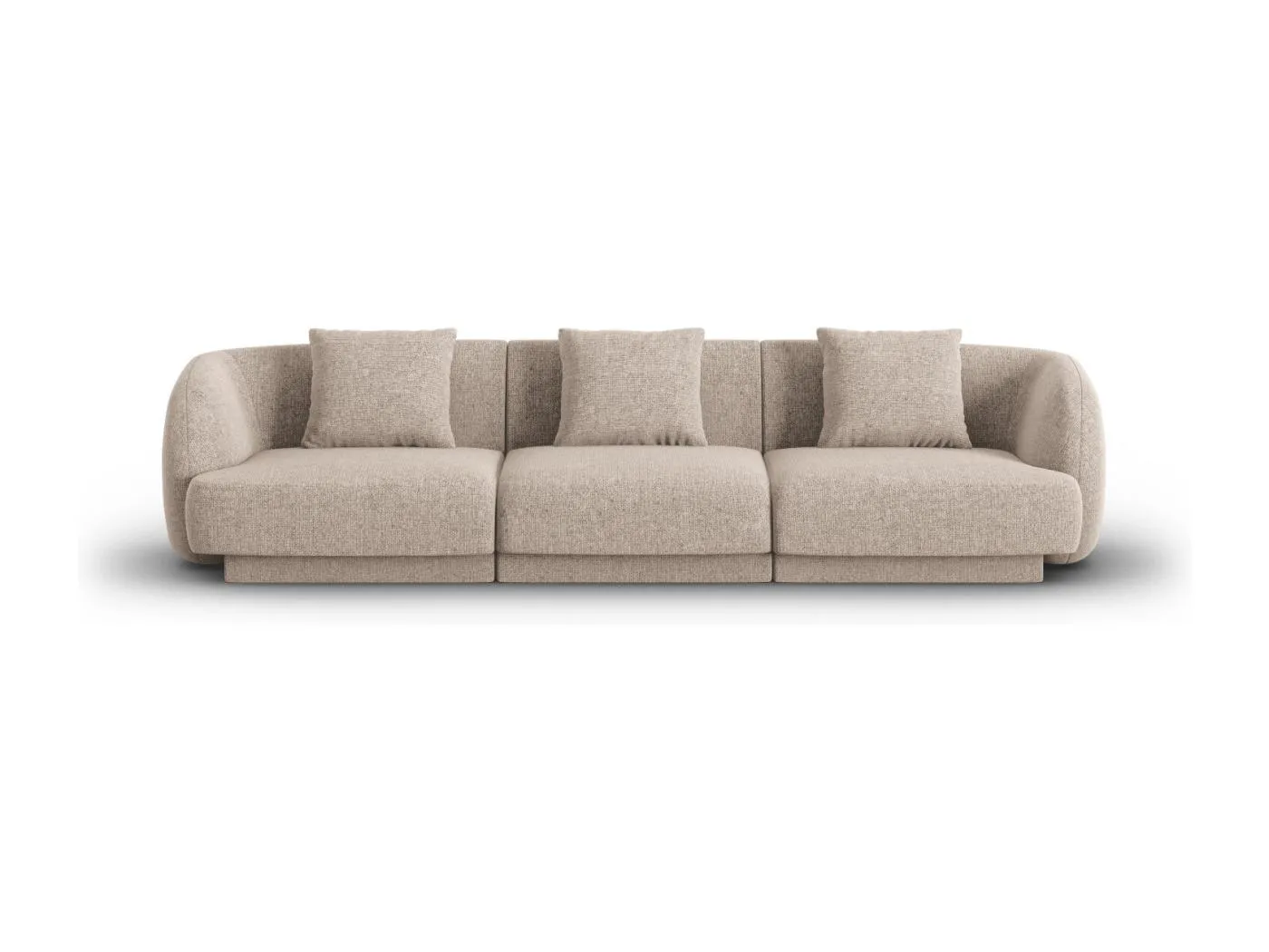 Cosmopolitan Design - 3-Sitzer Sofa "Tulum" aus Chenille-Stoff beige - 255x90x70cm