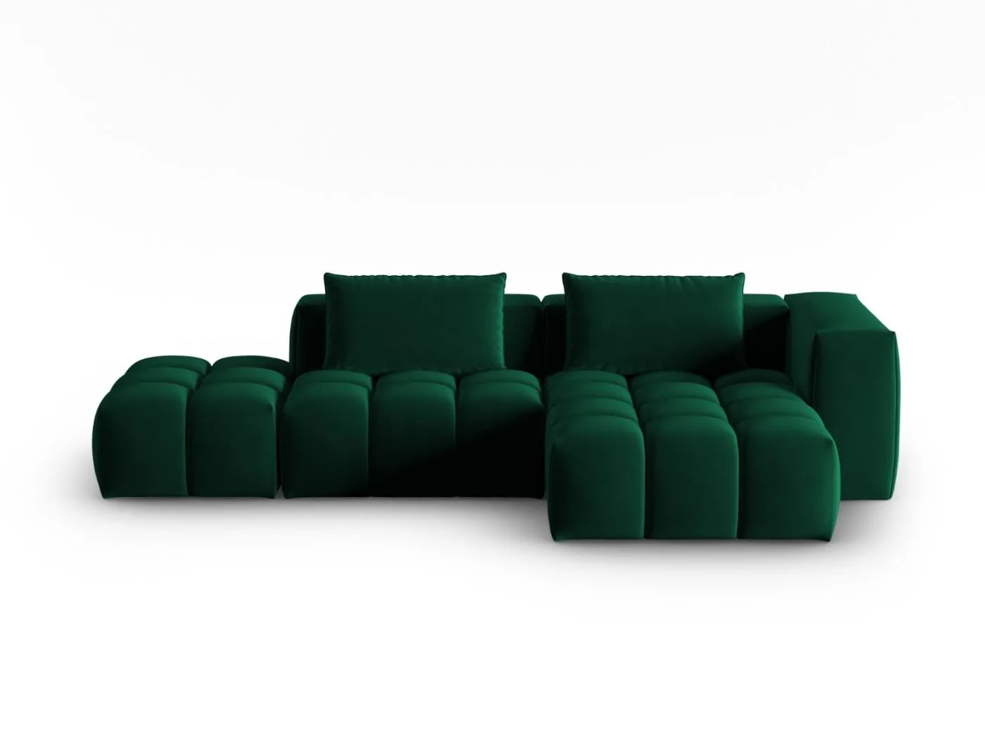 CXL by Christian Lacroix - 4-Sitzer modulares Ecksofa rechts "Lorella" Sitzer aus Samt flaschengrün - 265x145x70cm