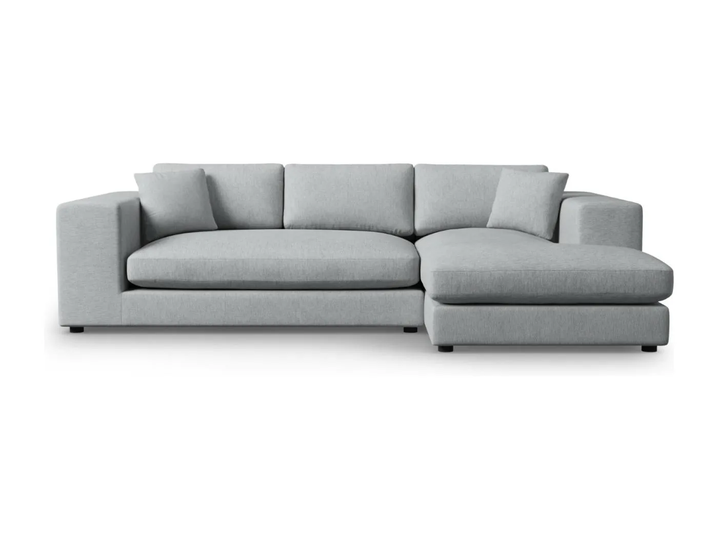 CXL by Christian Lacroix - 5-Sitzer Ecksofa rechts "Tendance" Sitzer aus strukturiertem Stoff hellgrau - 282x174x72cm
