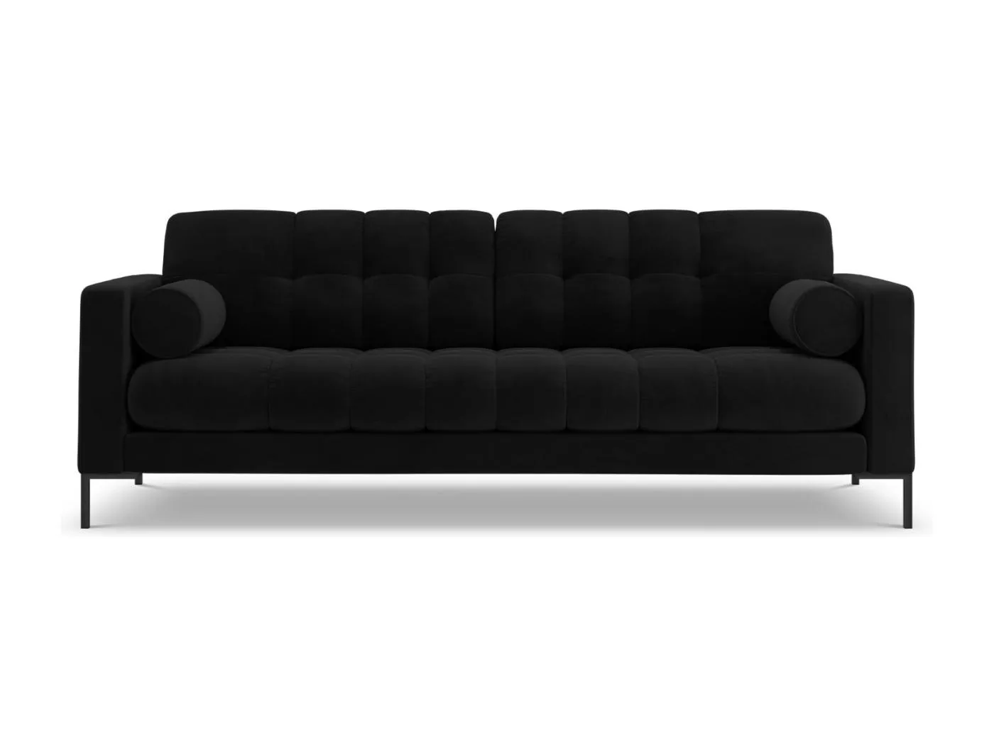 Cosmopolitan Design - 3-Sitzer Sofa "Bali" aus Samt schwarz - 177x92x75cm