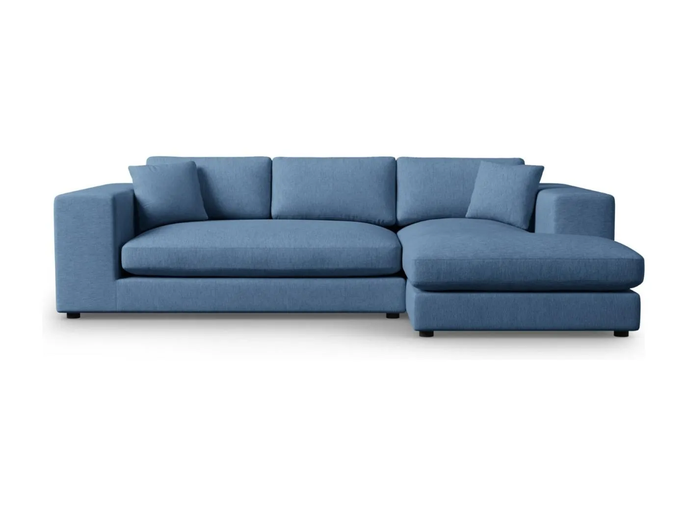 CXL by Christian Lacroix - 5-Sitzer Ecksofa rechts "Tendance" Sitzer aus strukturiertem Stoff dunkelblau - 282x174x72cm