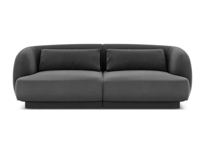 Cosmopolitan Design - 2-Sitzer Sofa "Tulum" aus Samt grau - 180x90x70cm