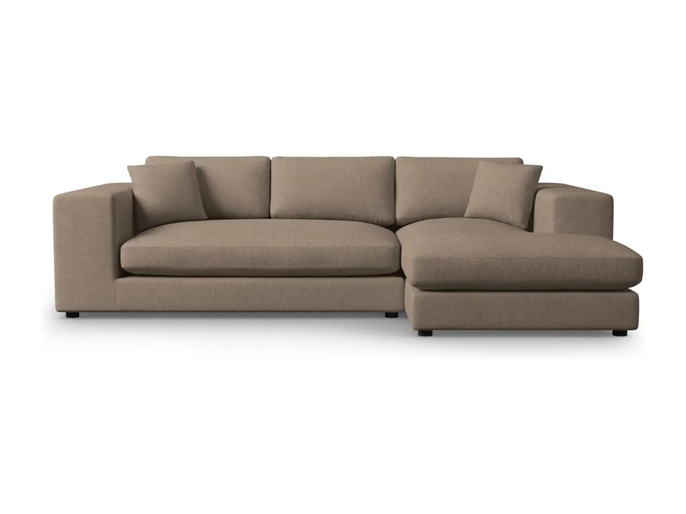 CXL by Christian Lacroix - 5-Sitzer Ecksofa rechts "Tendance" Sitzer aus strukturiertem Stoff hellbraun - 282x174x72cm