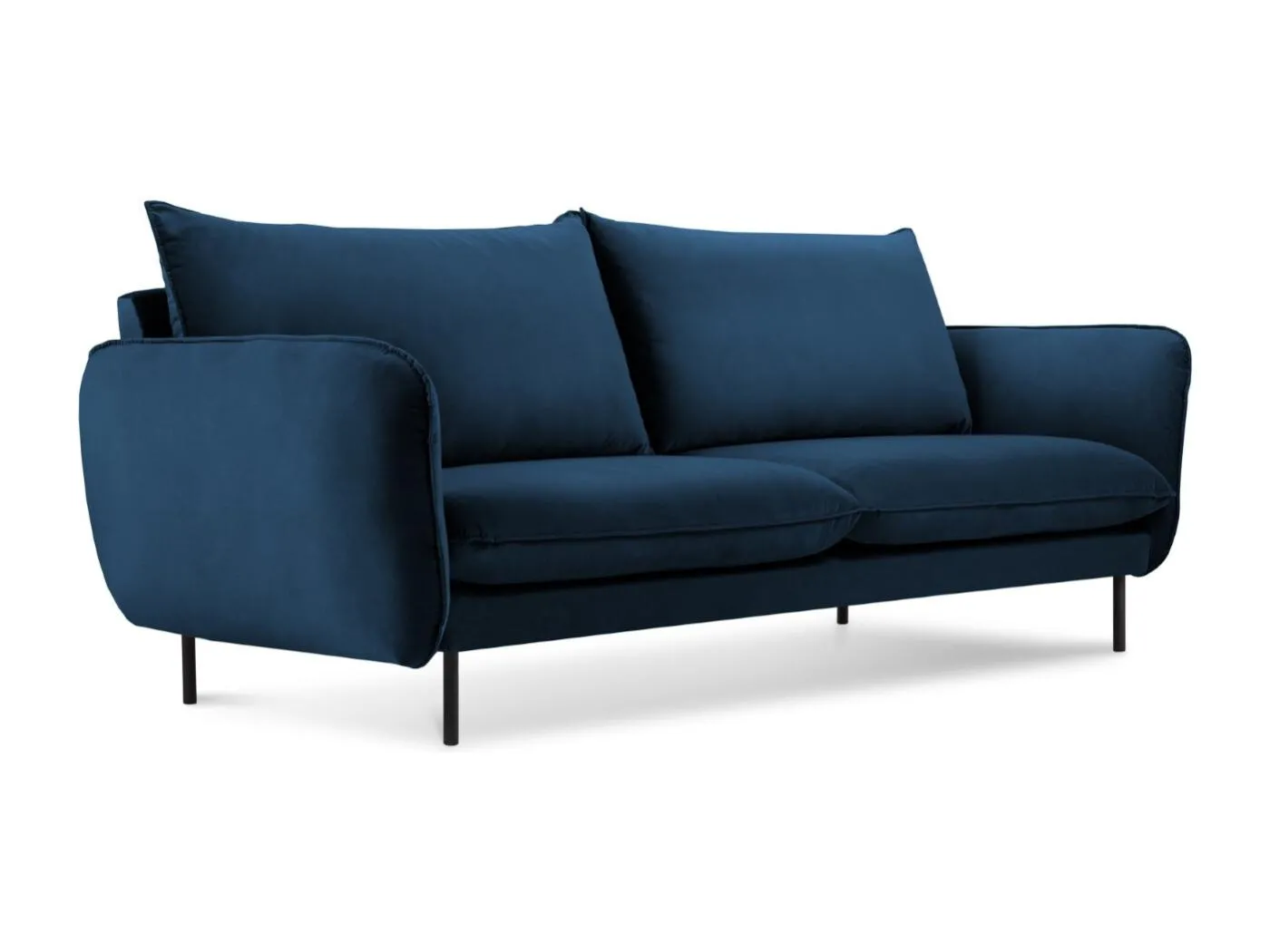 Cosmopolitan Design - 2-Sitzer Sofa "Vienna" aus Samt königsblau - 160x92x95cm