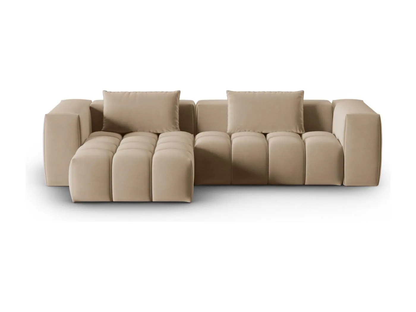 CXL by Christian Lacroix - 3-Sitzer modulares Ecksofa links "Lorella" Sitzer aus Samt sand - 260x145x70cm