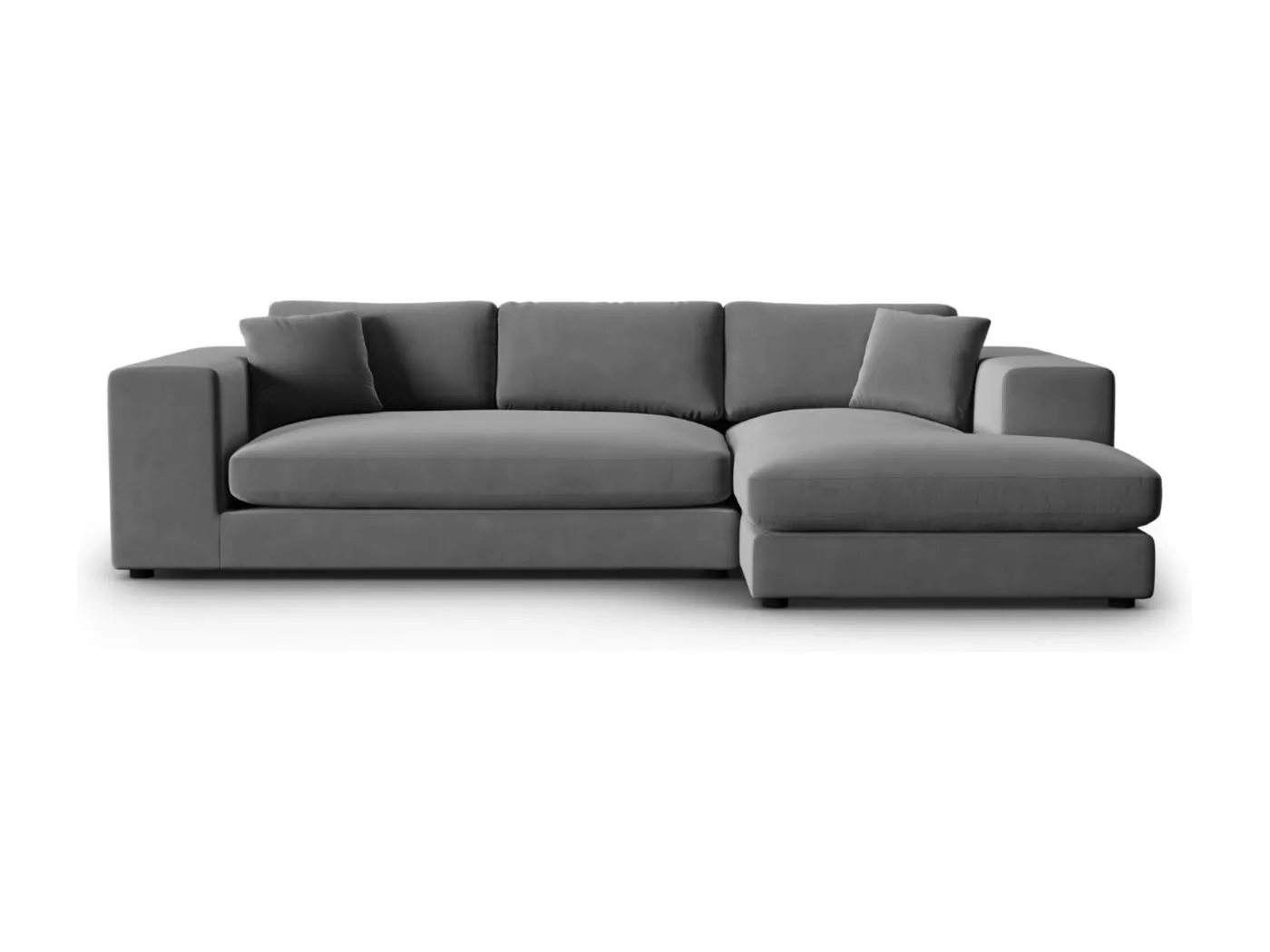 CXL by Christian Lacroix - 5-Sitzer Ecksofa rechts "Tendance" Sitzer aus Samt grau - 282x174x72cm