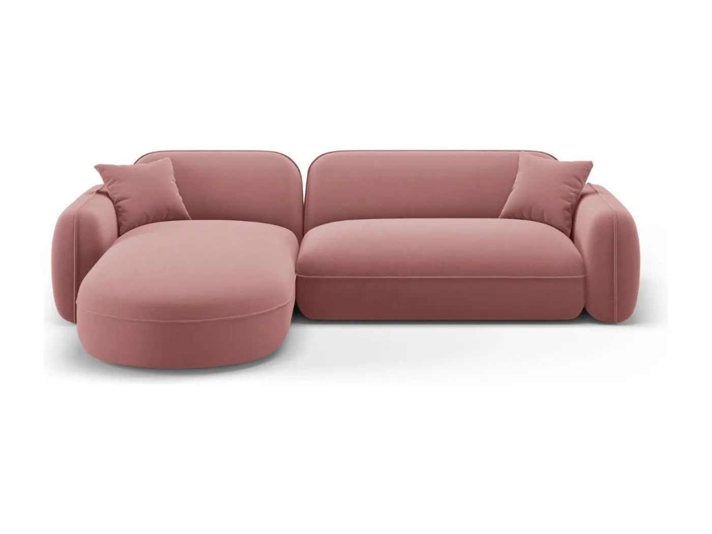 CXL by Christian Lacroix - 4-Sitzer modulares Ecksofa links "Lucien" Sitzer aus Samt lachs - 275x165x70cm