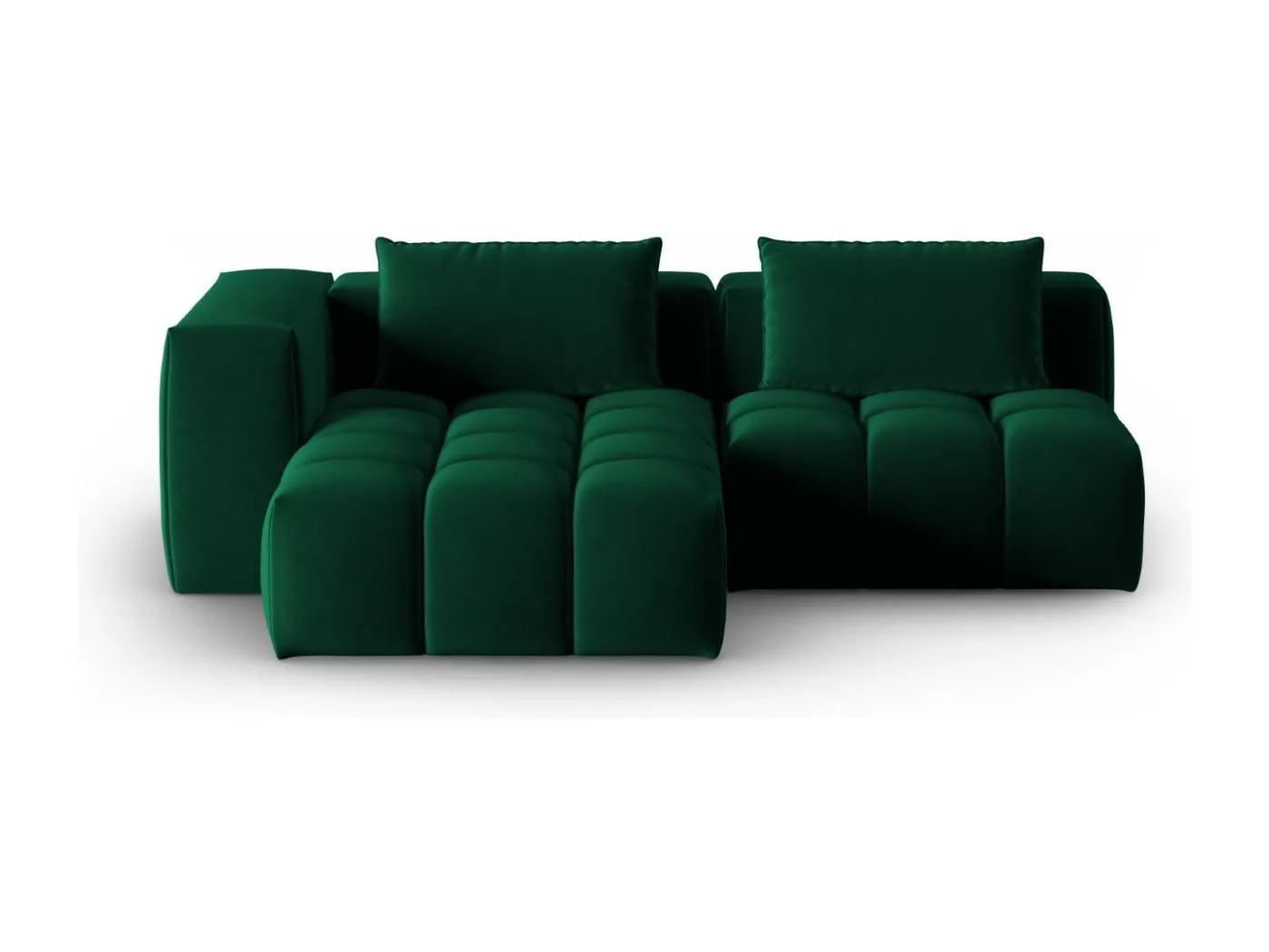 CXL by Christian Lacroix - 3-Sitzer modulares Ecksofa links "Lorella" Sitzer aus Samt flaschengrün - 205x145x70cm