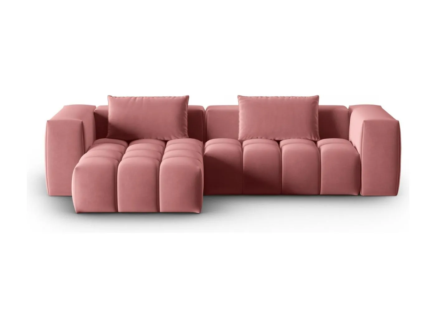 CXL by Christian Lacroix - 3-Sitzer modulares Ecksofa links "Lorella" Sitzer aus Samt lachs - 260x145x70cm