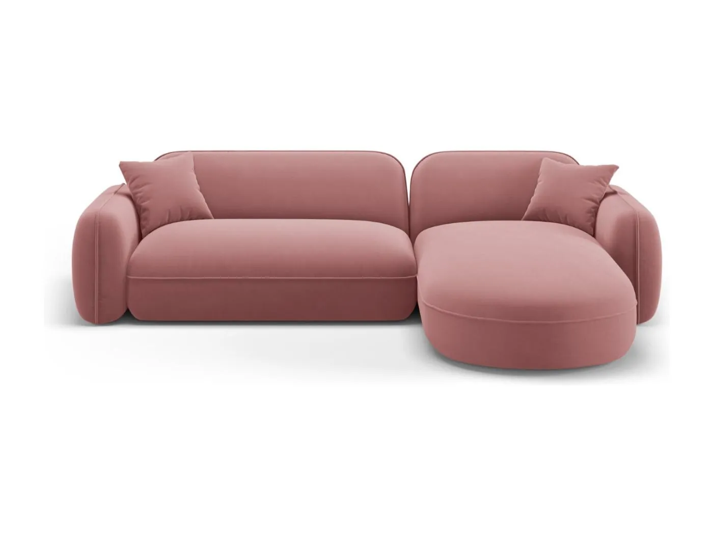 CXL by Christian Lacroix - 4-Sitzer modulares Ecksofa rechts "Lucien" Sitzer aus Samt lachs - 275x165x70cm