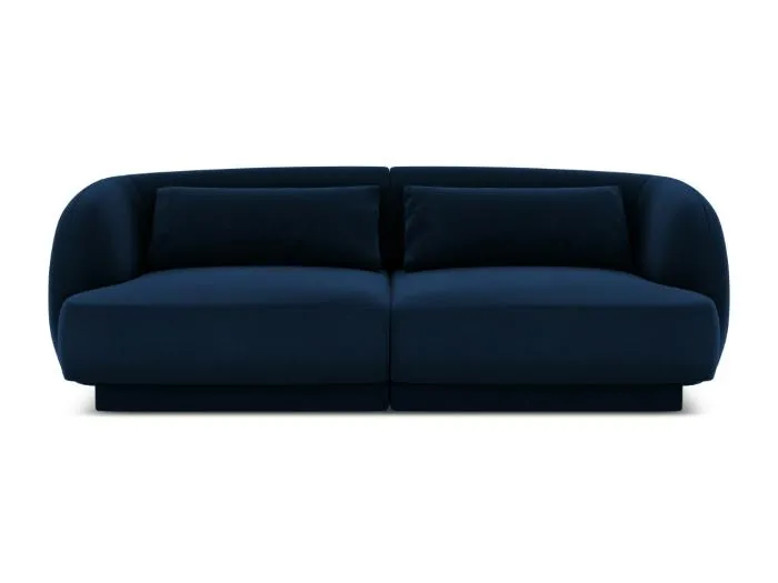 Cosmopolitan Design - 2-Sitzer Sofa "Tulum" aus Samt königsblau - 180x90x70cm