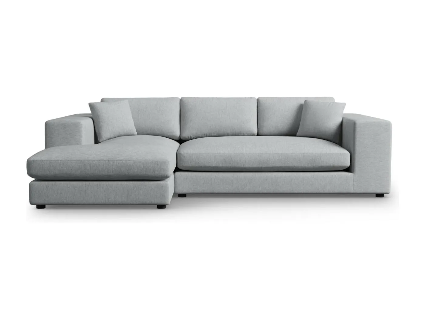 CXL by Christian Lacroix - 5-Sitzer Ecksofa links "Tendance" Sitzer aus strukturiertem Stoff hellgrau - 282x174x72cm